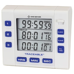 Cole-Parmer Traceable Triple-Display Clock/Timer with Calibration, Quantity: