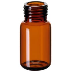 Cole-Parmer Headspace Vial, Amber Glass, 18 mm, Precision Thread Screw Neck, Round Bottom, 10 mL; 1000/pk
