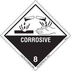 Labelmaster Inc Corrosive Label, Worded, Paper, 500 per roll, Quantity: