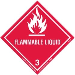 Labelmaster Inc Flammable Liquid Label, Worded, Paper, Roll Of 500, Quantity: