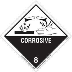 Labelmaster Inc Corrosive Label, Worded, PVC-Free Film, 25/pk, Quantity: