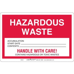 Labelmaster Inc&nbsp;Hazardous Waste Label, PVC-Free Film Stock