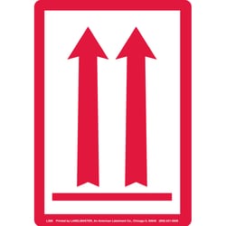 Labelmaster Inc Red Arrows Up Air Label, Paper 4" x 6", Roll of 500, Quantity: