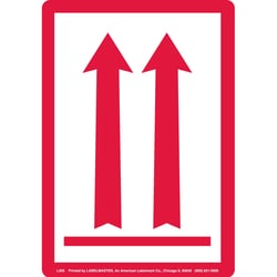 Labelmaster Inc Red Arrows Up Air Label, Paper 2 15/16" X 4 1/8", Quantity: