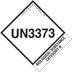 Labelmaster Inc UN3373 Label, With Tab, 4" x 4 3/4", Quantity: Each of