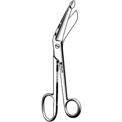 Sklar Instruments&nbsp;Lister Bandage Scissors, Sklar , 8 in., Blunt/Blunt, Angled, Smooth, Finger Rings, Stainless Steel, Reusable , commonly used for sizing dressings and removing circumferential bandages. EA