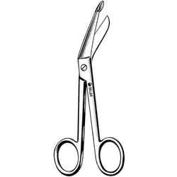 Sklar Instruments Scissors, Lister Bandage Scissors, Sklar, 7-1/2 in., Blunt/Blunt, Bandage Scissors, Angled, Smooth, Stainless Steel, EA.