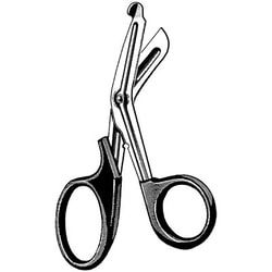 Sklar Instruments&nbsp;Scissors, Multi-Cut Utility Scissors,  Sklar lack, 7-1/2 in., Blunt/Blunt, Angled, Serrated, Stainless Steel / Plastic, EA.