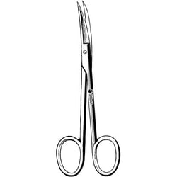 Sklar Instruments Scissors, Wagner Scissors, Sklar 4-1/2 in., Sharp/Sharp, Curved, Smooth, Stainless Steel, EA.