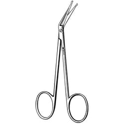 Sklar Instruments&nbsp;Scissors, Iris Scissors, Sklar 4-1/4 in., Blunt/Blunt, Angled, 2 Probe Points, Stainless Steel, EA.