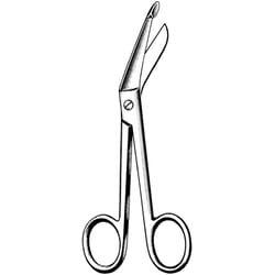 Sklar Instruments&nbsp;Surgi-OR Lister Bandage Scissors, Sklar 7-1/4 in., Blunt/Blunt, Angled, Smooth, Finger Rings, Stainless Steel. EA.