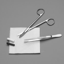 Sklar Instruments&nbsp;Suture Removal Tray A, Sklar Sciss Iris 4-1/2 Str, Frcps Thumb Serr 4-1/2, Alcohol Prep Pad Aplicare, Pvp-I Prep Pad, 12-Ply Gauze 4X4. CS/10.
