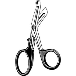 Sklar Instruments&nbsp;Scissors, Merit Multi-Cut Utility Scissors, Sklar 6 in., Blue, Blunt/Blunt, Angled, Serrated, Stainless Steel / Plastic, EA.