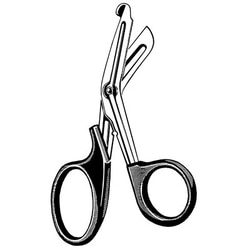 Sklar Instruments&nbsp;Scissors, Merit Utility Scissors, Sklar 7-1/2 in., Blue, Blunt/Blunt, Angled, Serrated, Stainless Steel / Plastic, EA.