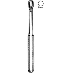 Sklar Instruments Keyes Cutaneous Punch, Sklar 4 in., 6mm, Sharp, Straight, Fenestrated, Knurled, Stainless Steel. EA.