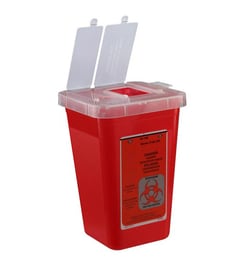 Research Products International Corp Sharps Container, 1qt, Red, 100/cs,