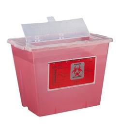 Research Products International Corp Sharps Container with Lid, 2 Gallon, Red, 30 per Case