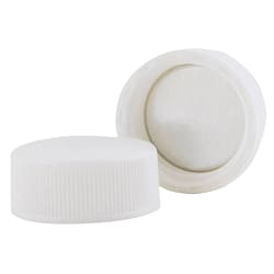 Research Products International Corp&nbsp;Replacement Polypropylene Vial Caps, 22mm Poly Lined Plastic Screw Caps, White, 1000 per Package