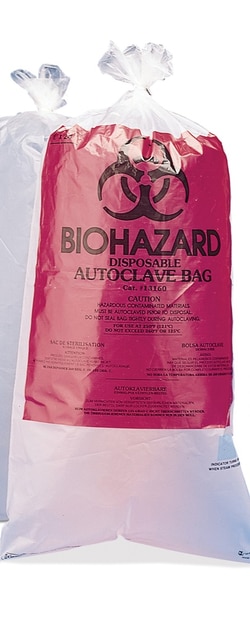 Research Products International Corp&nbsp;Autoclavable BioHazard Bags, Printed, 12 x 24 Inches, 100 per Package