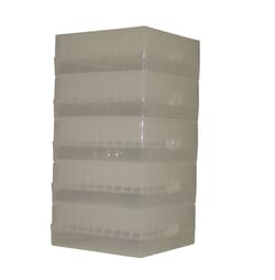 Research Products International Corp Cryogenic Storage Box, Hinged Lid, 100 Tube Capacity, Natural Color, 5 per Case