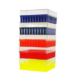 Research Products International Corp Cryo-Freeze Storage Boxes, 100 Tube Capacity, Assorted Colors, 5 per Package