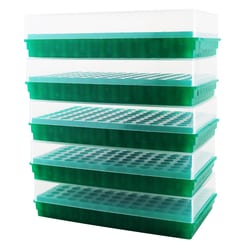 Research Products International Corp Flipper Micro-Tube Racks, 96 Capacity, Green, 5 per Case