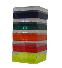 Research Products International Corp Cryo-Freeze Storage Boxes, 81 Tube Capacity, Assorted Colors, 5 per Package