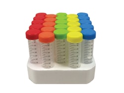 Research Products International Corp&nbsp;SpectraTube Rainbow Cap Centrifuge Tubes, 50ml Graduated, 25 Tubes per Tray, 500 Tubes per Case