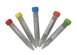 Research Products International Corp SpectraTube Rainbow Cap Centrifuge Tubes, 15ml Graduated, 50 Tubes per Tray, 500 Tubes per Case