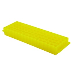 Research Products International Corp&nbsp;Micro-Tube Rack, 80 Tube Capacity, Fluorescent Yellow Color, 5 per Case