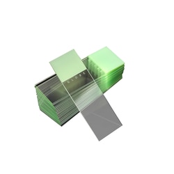 Research Products International Corp Diamond White Glass Microscope Slides, 25 x 75mm, Charged, Ground Edges with 90° Corners, Frosted Green, 1440 Slides per Case