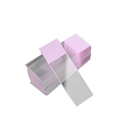 Research Products International Corp Diamond White Glass Microscope Slides, 25 x 75mm, Charged, Ground Edges, Frosted Lilac, 1440 Slides per Case