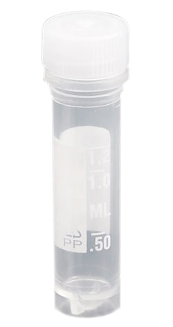 Research Products International Corp Cryostore Vial with Lip Seal, Flat Top Screw Cap Pre-Attached, Sterile, 2.0ml Capacity, 500 per Case