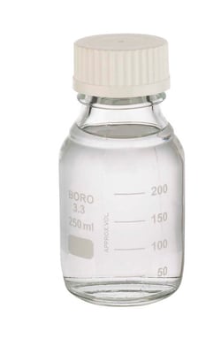 Research Products International Corp Lab 45's Graduated Bottle, Glass,