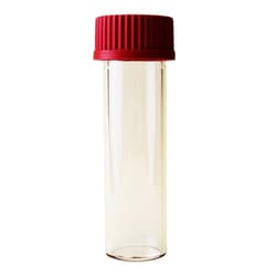 Research Products International Corp&nbsp;Hybridization Bottle with Red Cap and PTFE Liner, Borosilicate Glass Bottles, 35 x 150 mm