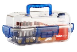 Research Products International Corp Duraporter Laboratory Transport Box, 15 x 7 3/4 x 6 1/4 inches High, Clear with Blue Handles
