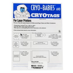 Research Products International Corp Cryo-Tag for Laser Printer, Blank