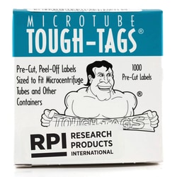 Research Products International Corp&nbsp;Tough-Tags, 0.94 x 0.5 Inch Labels for 0.5-0.65ml Tubes, Blue, 1000 per Package