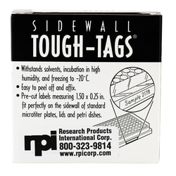 Research Products International Corp&nbsp;Sidewall Tough Tags for Micro-well Plates/Petri Dishes, White, 1/4 x 1/2 Inches, 1000 per Roll