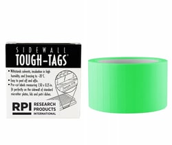 Research Products International Corp Sidewall Tough Tags for Laser, Green, Fits Micro Well Plated, 0.25 x 1.5, 3120 per Package