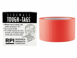 Research Products International Corp Sidewall Tough Tags for Laser, Red, Fits Micro-Well Plates, 0.25 x 1.5 Inch, 3120 per Package