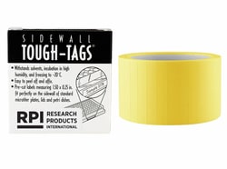 Research Products International Corp Sidewall Tough Tages for Laser, Yellow, Fits Micro Well Plates, 0.25 x 1.5, 3120 per Package