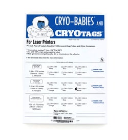 Research Products International Corp Cryo-Babies Labels, Laser Sheet, 1.5