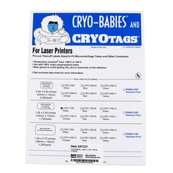 Research Products International Corp Cryo-Babies Labels, Laser Sheet, 1.5