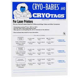 Research Products International Corp&nbsp;Cryo-Babies Labels, Laser Sheet, 0.5ml Tubes, 0.94 x 0.5 Inches, Green, 2,380 per Package