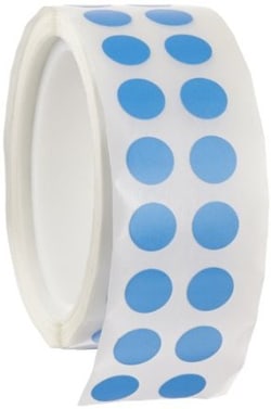 Research Products International Corp&nbsp;Tough-Spots, 1/2 Inch Diameter for 1.5-2.0ml Tubes, Blue, 1000 per Package