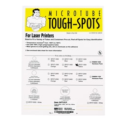 Research Products International Corp&nbsp;Tough-Spots for Laser Printers, 3/8 Inch Diameter, Yellow, 3,840 per Package