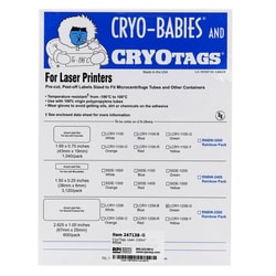 Research Products International Corp&nbsp;Cryo-Tags, Laser, 2.63x1