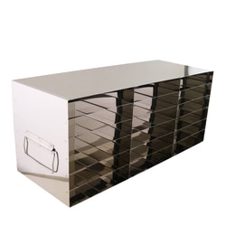 Research Products International Corp&nbsp;Freezer Rack for 100 Place Slides, Stainless Steel, 3 x 6 Array, Dimensions (Inches) 8 1/2 x 22 x 9 1/4H