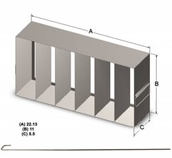 Research Products International Corp&nbsp;Storage Rack for Upright Freezers with Locking Rods, Holds 96-Well or 384-Well Plates, 5 1/2 x 22 x 11